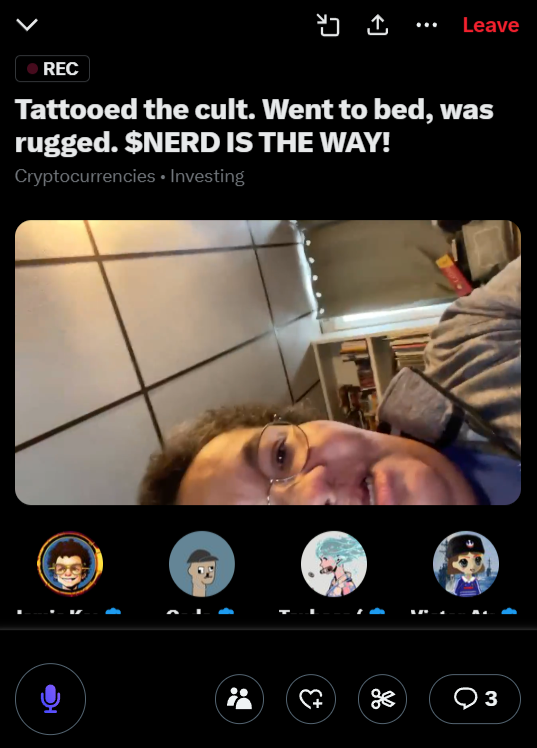 catmoneyz's tweet photo. DAFUQ....she jus fucking got rugged by @h2w6gm6jz and have a tattoo on her arm of it to remind her rest of her life but jus chilling and now

wants to do give away of 5m $nerd tokens, her bag is now 33 sol worth 

She deserves millions tbh.. wholesome person. @Koujud https://t.co/szcUiqdGAw