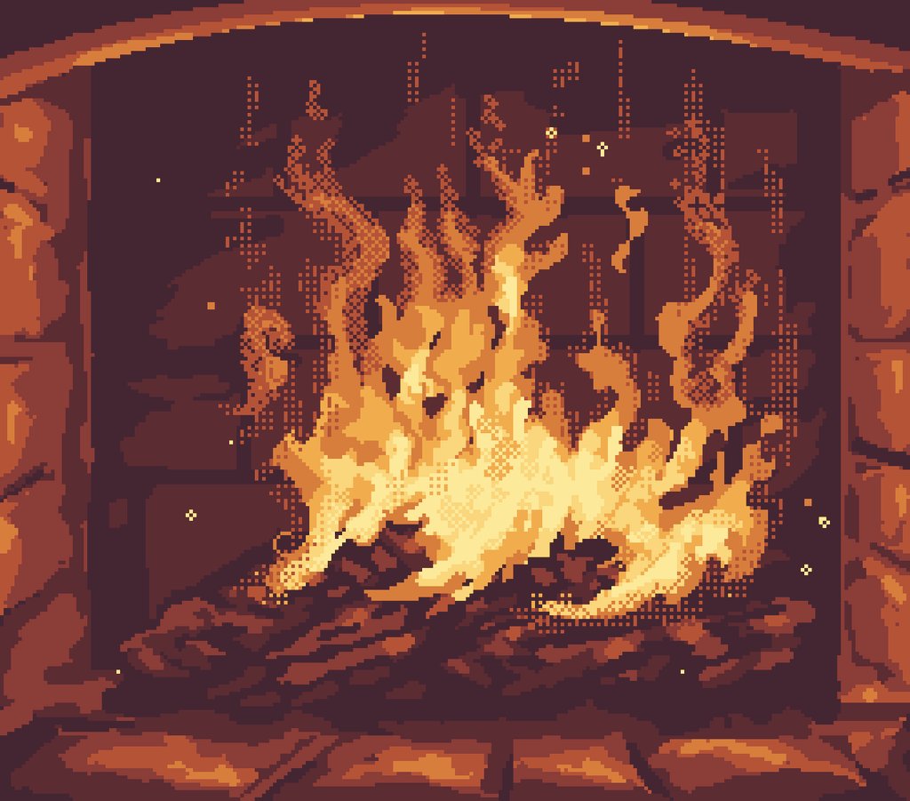 #pixelart #fireplace for <a href="/Pixel_Dailies/">Pixel Dailies</a> #pixel_dailies