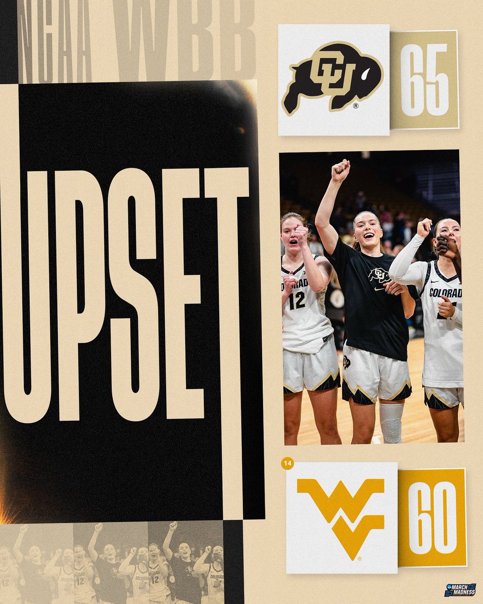 NCAA March Madness (@marchmadnesswbb) on Twitter photo UPSET ‼️
. <a href="/CUBuffsWBB/">Colorado Women's Basketball 🦬</a> rally in a big way to take down No. 14 West Virginia in their Big 12 opener! 🔥
#NCAAWBB UPSET ‼️
. <a href="/CUBuffsWBB/">Colorado Women's Basketball 🦬</a> rally in a big way to take down No. 14 West Virginia in their Big 12 opener! 🔥
#NCAAWBB
