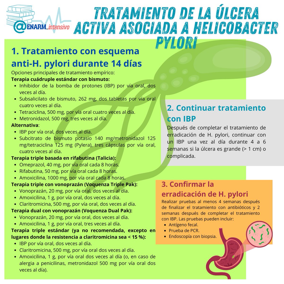 ✅Tratamiento de la Úlcera activa asociada a Helicobacter pylori💊

#ENARM_INTENSIVO #ENARM2025 #ENARM #MEDICINA #MedTwitter #MEDX