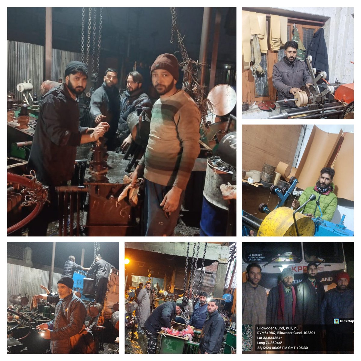 Glimpses of Workshop Electric Division Pulwama resuming operations in full swing after the unfortunate incident of fire on 18/12/24 .