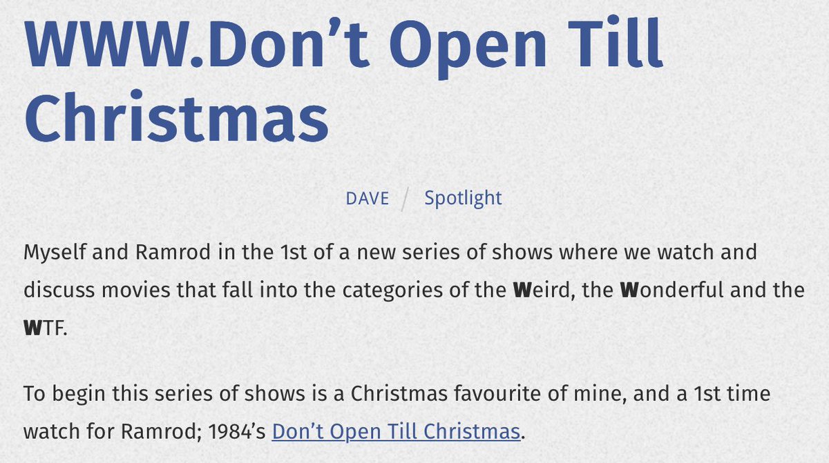 To be released on Christmas Day...