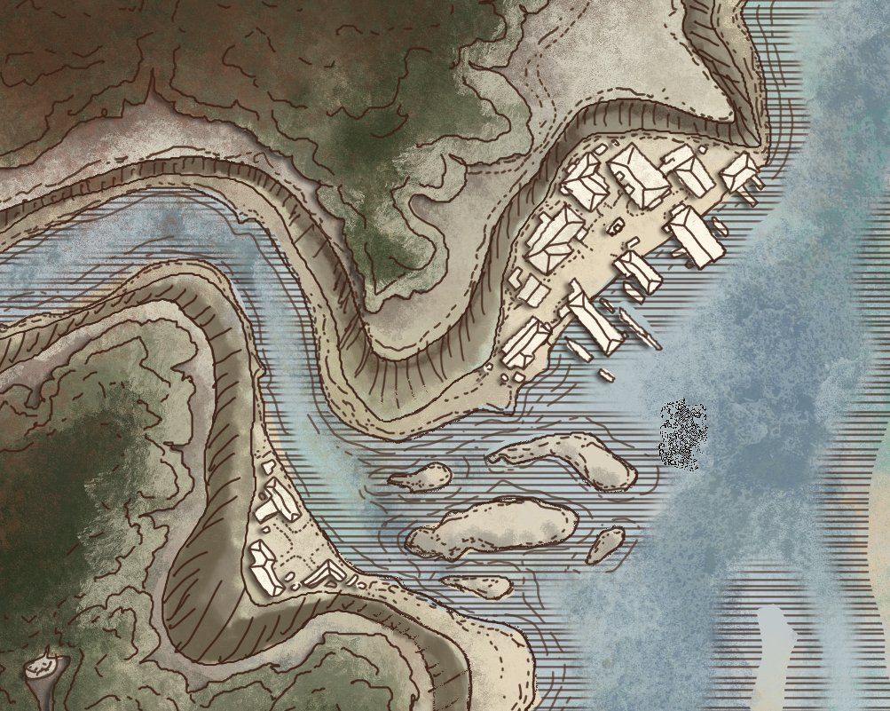 working on a lil fantasy map in my spare time
wanted to level up my 2d map drawing skills
#fantasyart  #mapmaking #adventure #RPG #leveldesign