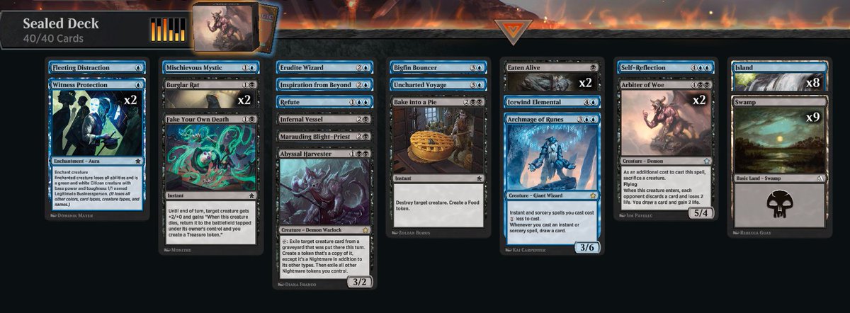 Bad pool = bad result. I almost won both matches but then I got hit with a big flood twice, wasn't my day. 😆 I had to settle with an unexciting blue-black, didn't look like I could've built much else sealeddeck.tech/Sa40PuKcH1