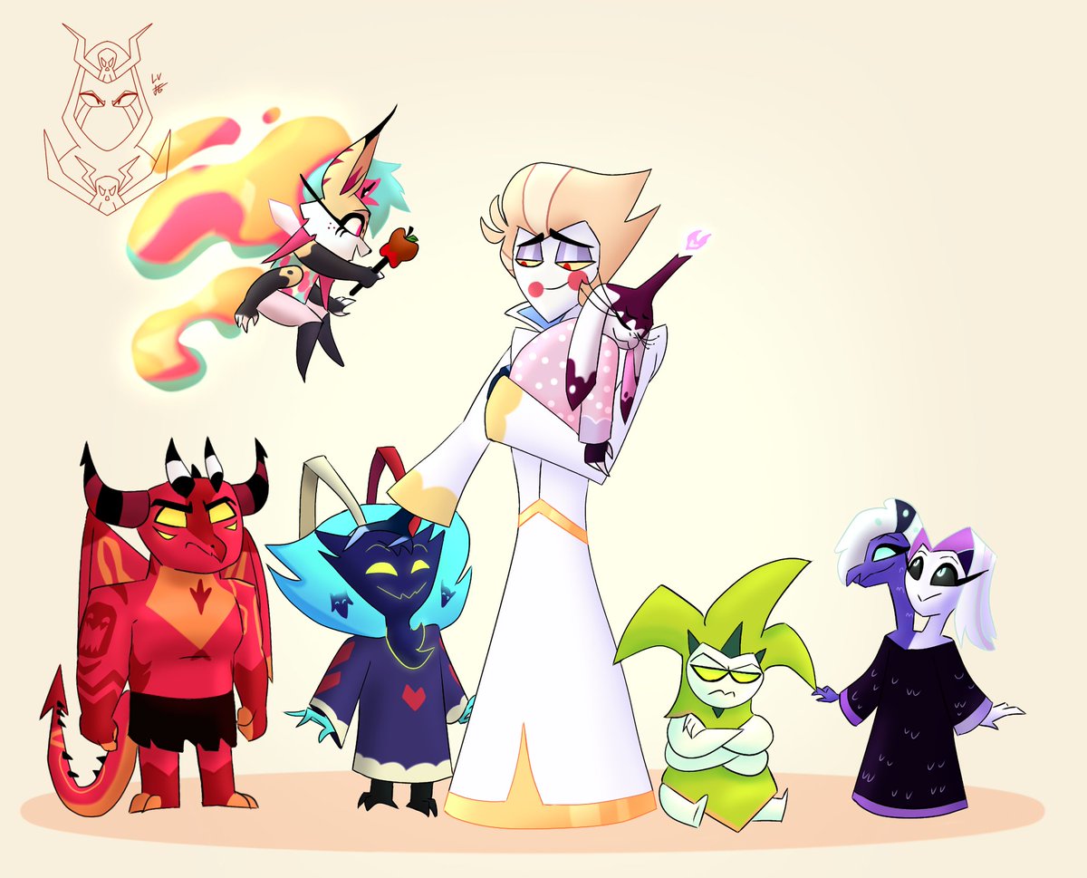 espiodrawn17's tweet photo. my new friends ✨
.
#LuciferMorningstar #LuciferHazbinHotel #satanhelluvaboss #satan #beelzebub #Mammon #ozzie #Asmodeus #Leviathan #levi #Belphegor #Belphegorhelluvaboss #mastermind #HazbinHotel #HelluvaBoss #HelluvaBossSatan #Hellaverse #vivziepop https://t.co/GUxoN9FVrK