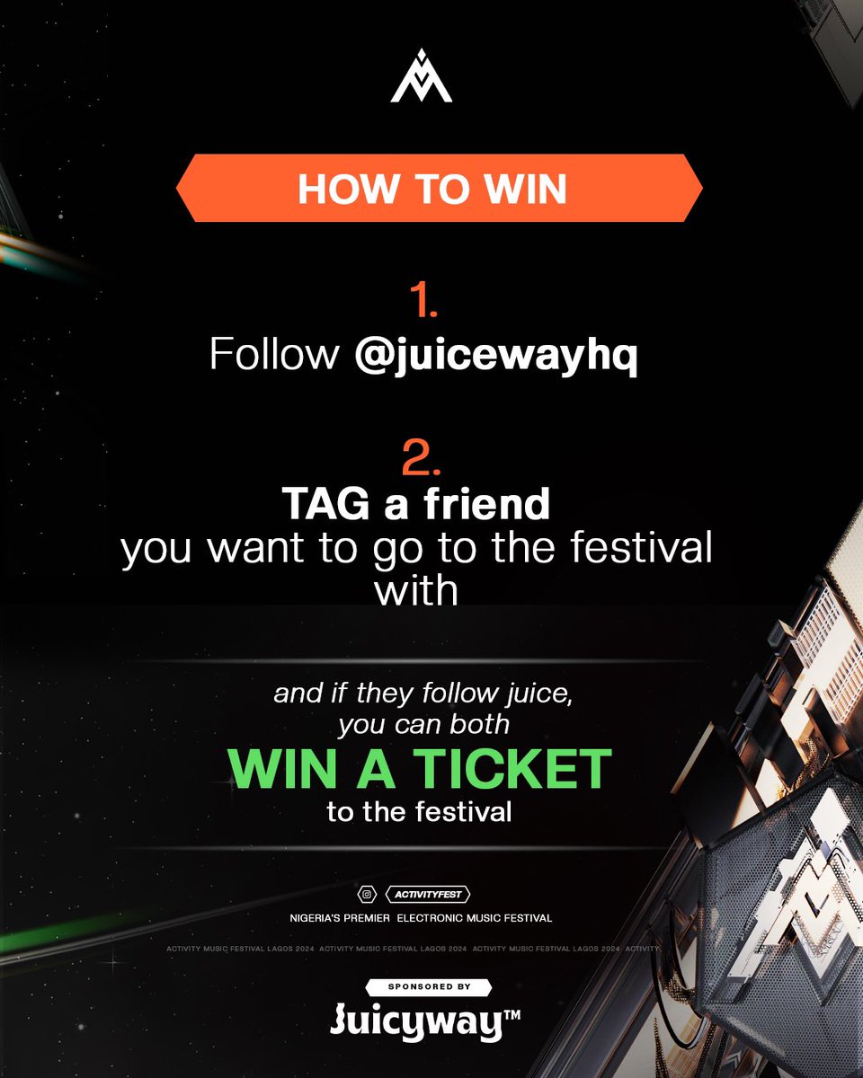 activitymf's tweet photo. Your bestie and you could be vibing at #ActivityFest FOR FREE, courtesy of @JuicyWayHQ!
▶️ How to win?
1️⃣ Follow @JuicyWayHQ
2️⃣ Tag that one friend you know will go wild at Activity Fest with you
3️⃣ Make sure they follow @JuicyWayHQ too! https://t.co/9mH0lfEZ11