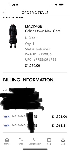 Vu_Hoo's tweet photo. my bank card was charged $1325 only refunded $1069.10.  Loyalist program is robbery @Bloomingdales https://t.co/Y9dbqxRekf