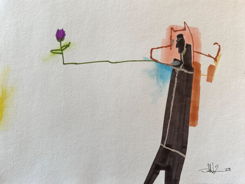 Once in a while, I feel like #drawing a flower. #fineart #art #figurativeart