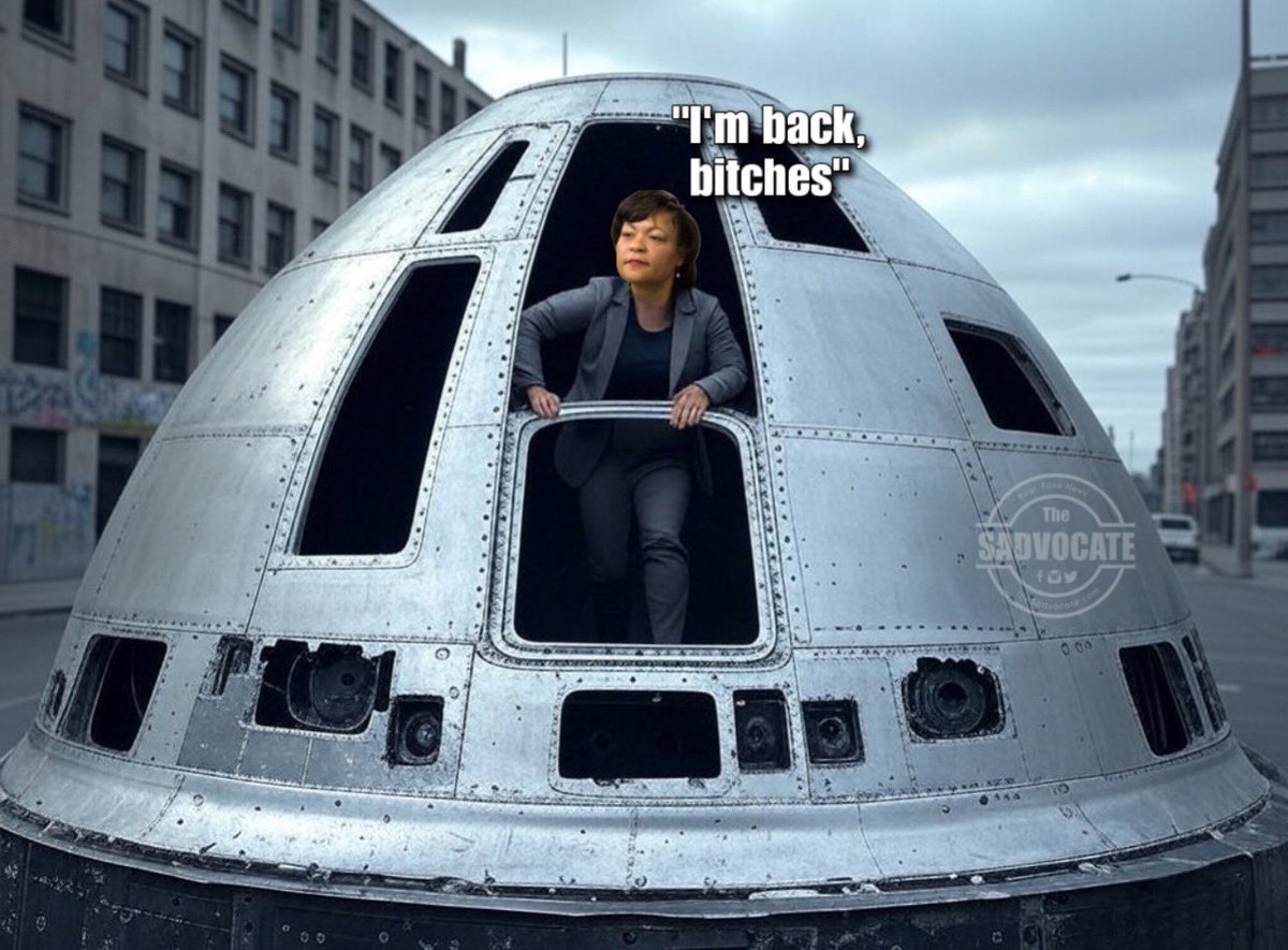 TheSadvocate's tweet photo. BREAKING: New Orleans Officials have just released a statement saying the object seen over New Orleans last night was not a Chinese spy satellite as they previously thought. 

It was actually Mayor Latoya Cantrell reentering the atmosphere returning from a week long, taxpayer funded trip to an intergalactic meeting of Mayors.