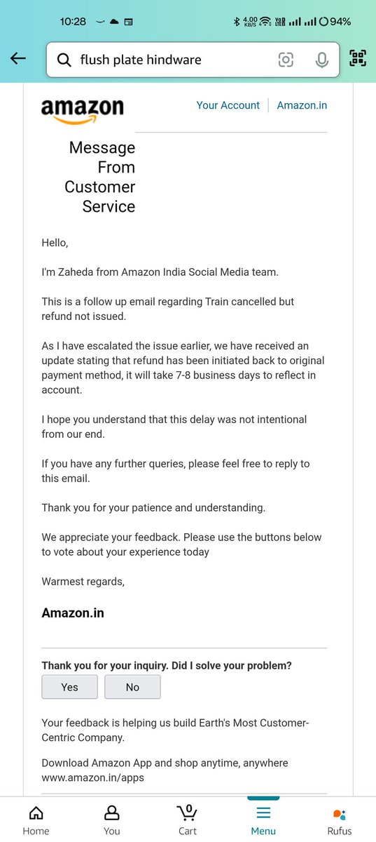 Only1Rakesh's tweet photo. @AmazonHelp @amazonIN @amazon @amazonIN @amazon @AmazonHelp 

Already Business days were completed and the refund amount is not credited yet. IDK what's your social media and escalation doing in this matter.

Forcing me to go on legal battle https://t.co/m77r7RRSSk