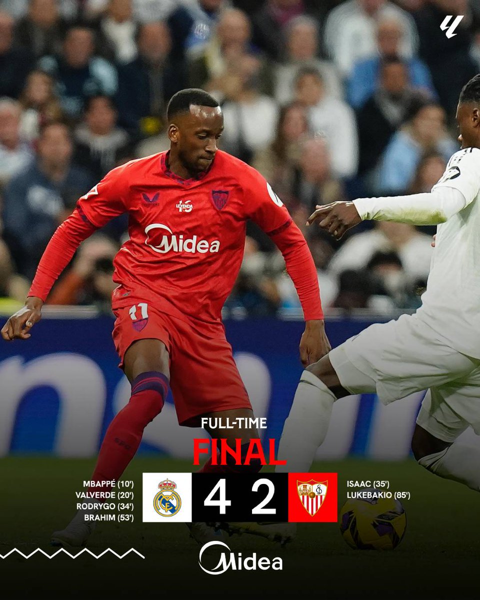 SevillaFC's tweet photo. 🚨 Final en el Santiago Bernabéu ⏹️

#RealMadridSevillaFC #WeareSevilla #NuncaTeRindas https://t.co/j8JdfHeWbM