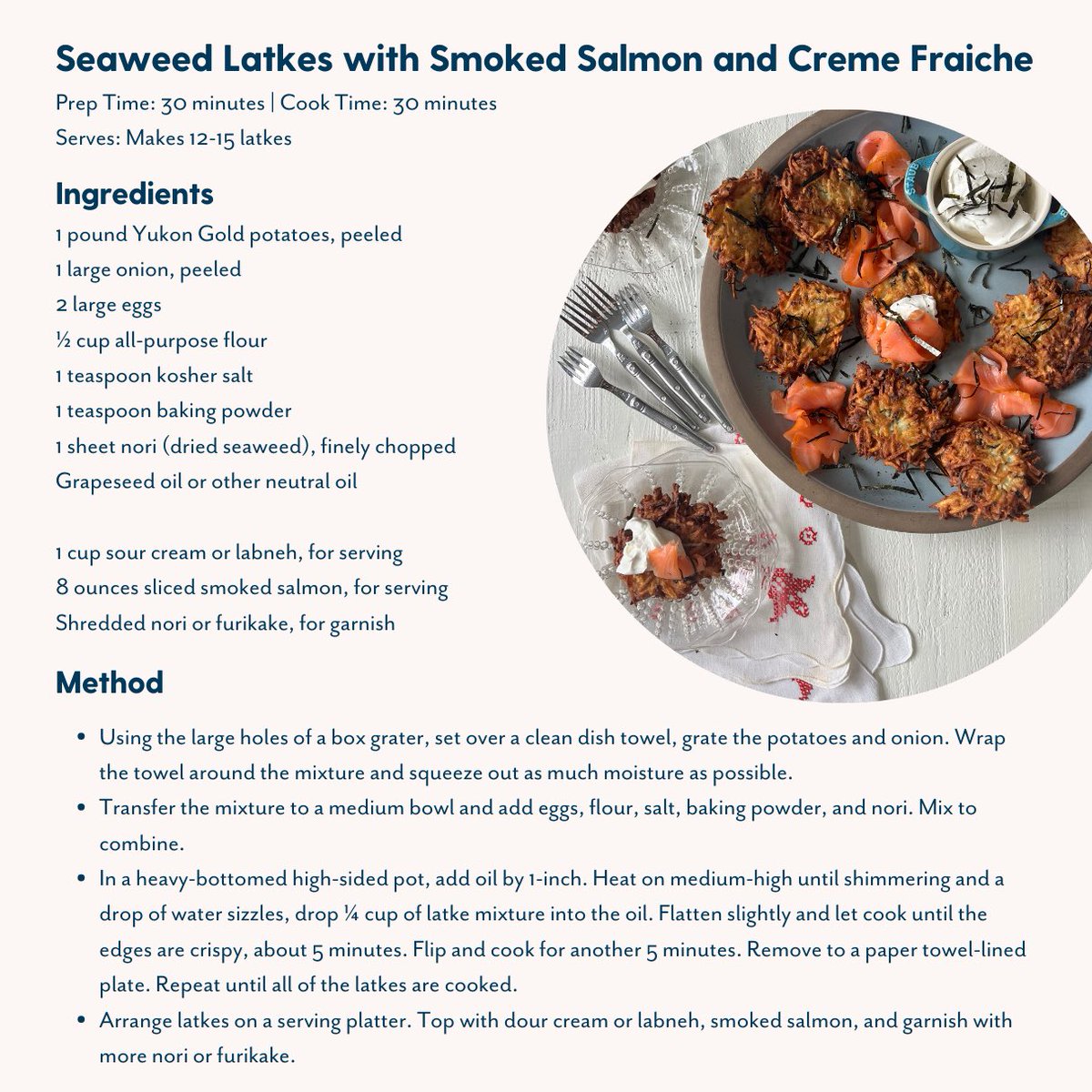 Whether you’re celebrating Hanukkah, Christmas, or ringing in the New Year, these latkes with a “blue foods spin” will be a crowd-pleaser at your holiday table! 😋

🕯️✨  𝗦𝗔𝗩𝗘 𝗧𝗛𝗘 𝗥𝗘𝗖𝗜𝗣𝗘 by Hot Dish Productions