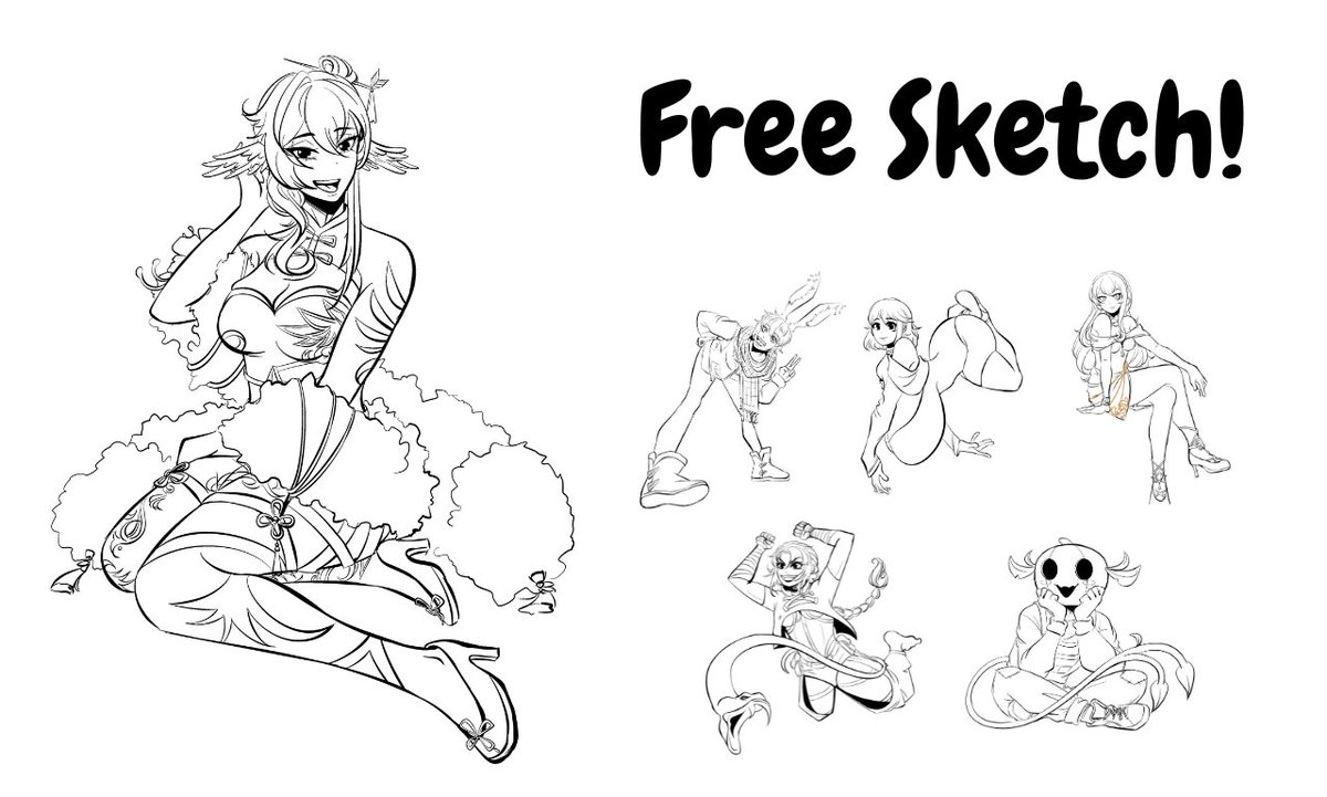 Free Sketch - Road to 1,000 Followers

Rules:
- Comment your OC, fanart, or any character
- Follow me
- Like this post
- Repost
- I'll be sketching until 27 December :)

Have Fun and Goodluck :)