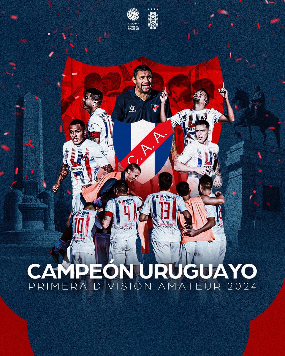 raymondjames_50's tweet photo. ⚽#PrimeraAmateur 🇺🇾
🔵⚪🔴ARTIGAS CAMPEÓN 2024
Derrotó en 🏟️ Ubilla a 🔴🔵 CENTRAL ESPAÑOL
1-0⚽ Nicolás Leites
Jugará en 2025 en @SegundaAUF
Fundado en barrio #LaTeja trasladado por SAD al departamento de #Artigas
🏆1934 Extra
🏆1938 Extra
🏆1947 Intermedia
🆕🏆2024 PDA https://t.co/OQmA36gIn1