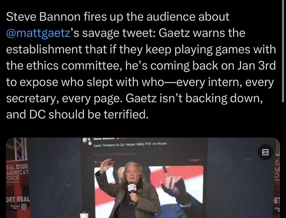So Gaetz is supposedly going to get revenge on his former House Republican friends by exposing all their darkest secrets after they release his ethics report tomorrow? Stop threatening us with a good time. 🍿