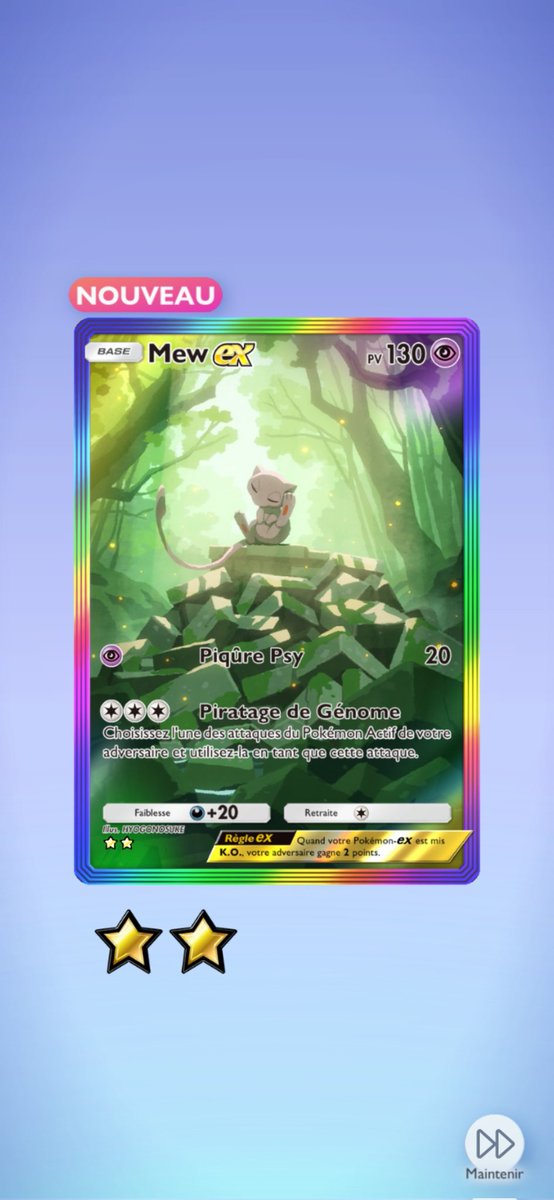 Aka59200's tweet photo. On en parle de ma chance c'est 2 dernier jours ? Waaah !! 
@neerod_ink @_Spait @AzeRoX_Gaming 

#PokemonTCG #pokemon #MewEX https://t.co/68bdcTed6U