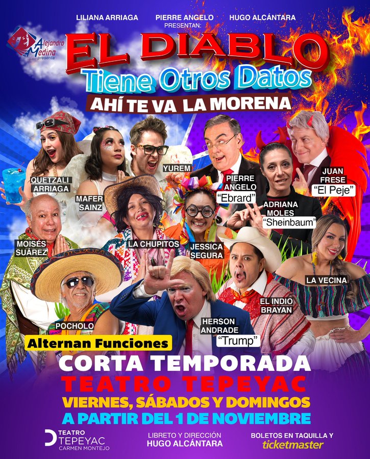 venalteatroMX's tweet photo. Tenemos pases dobles para que asistan HOY a "El diablo tiene otros datos" 6:30pm en el Teatro Tepeyac

Únicamente:
🌟Like y RT 
🌟Nombre Completo 

Ganadores elegidos al azar 🎉🎭 https://t.co/IAjM1imand