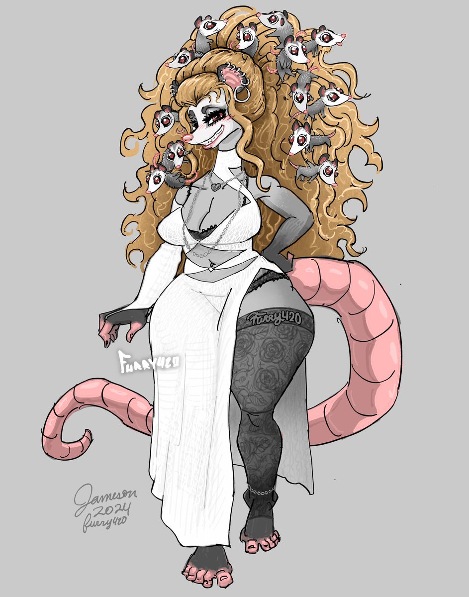 furryart420's tweet photo. Mama Opossum 🤍✨ https://t.co/baPTDgWJBj