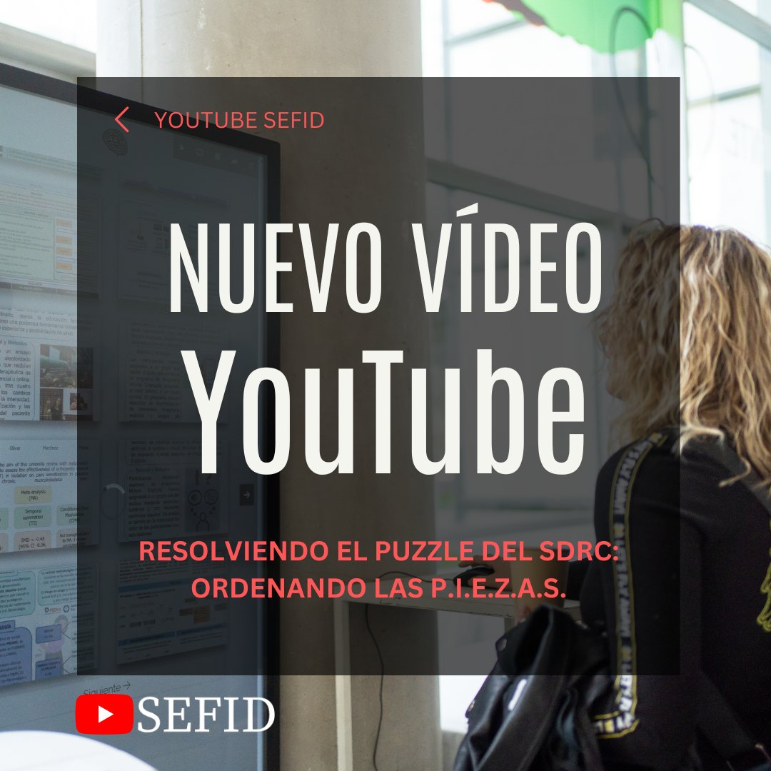 Nuevo vídeo en nuestro canal de youtube 📹

Webinar junto a <a href="/DeSudeck/">ASOCIACIÓN ESPAÑOLA DE PACIENTES CON SDRC/SUDECK</a> “Resolviendo el puzzle del SDRC: Ordenando las las P.I.E.Z.A.S”. Con José Molina y Rafa Torres.

🔗Link en el enlace de nuestra BIO.

#SDRC #CRPS #SEFID #crpsawareness #fisioterapiaydolor #webinargratuito