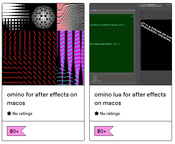 MetarealWorld's tweet photo. Omino Lua for After Effects and Omino Diffusion and Omino Snake are now being served on https://t.co/IGB0bC74ma. Should be better than accessing my wordpress downloads! Still free. https://t.co/hohOpb85fJ
