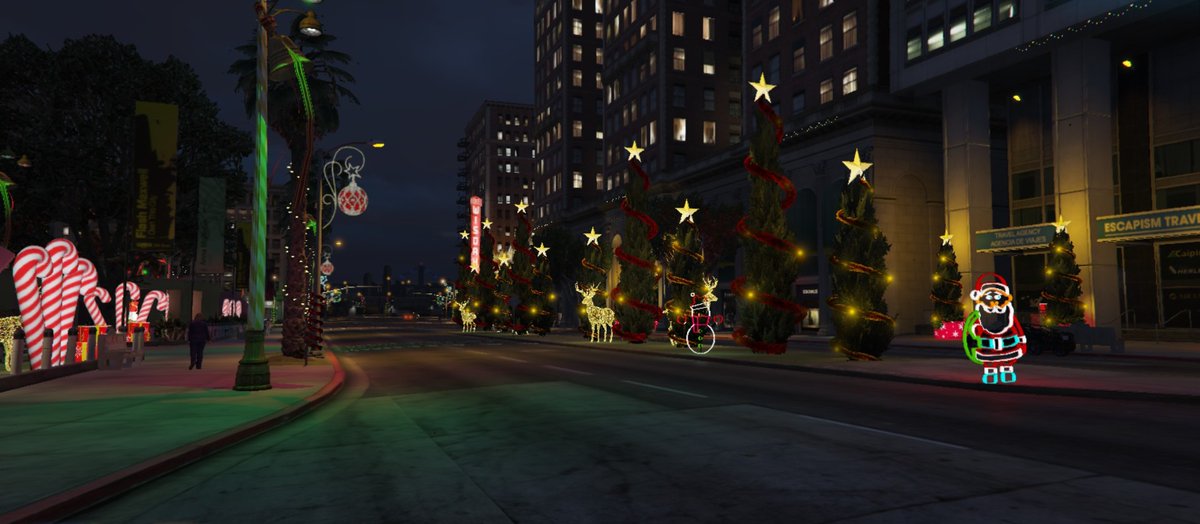 RoleplayFate's tweet photo. It's Christmas time in the city! #GTARP #FiveM #GTARP https://t.co/iwppYaIRVw