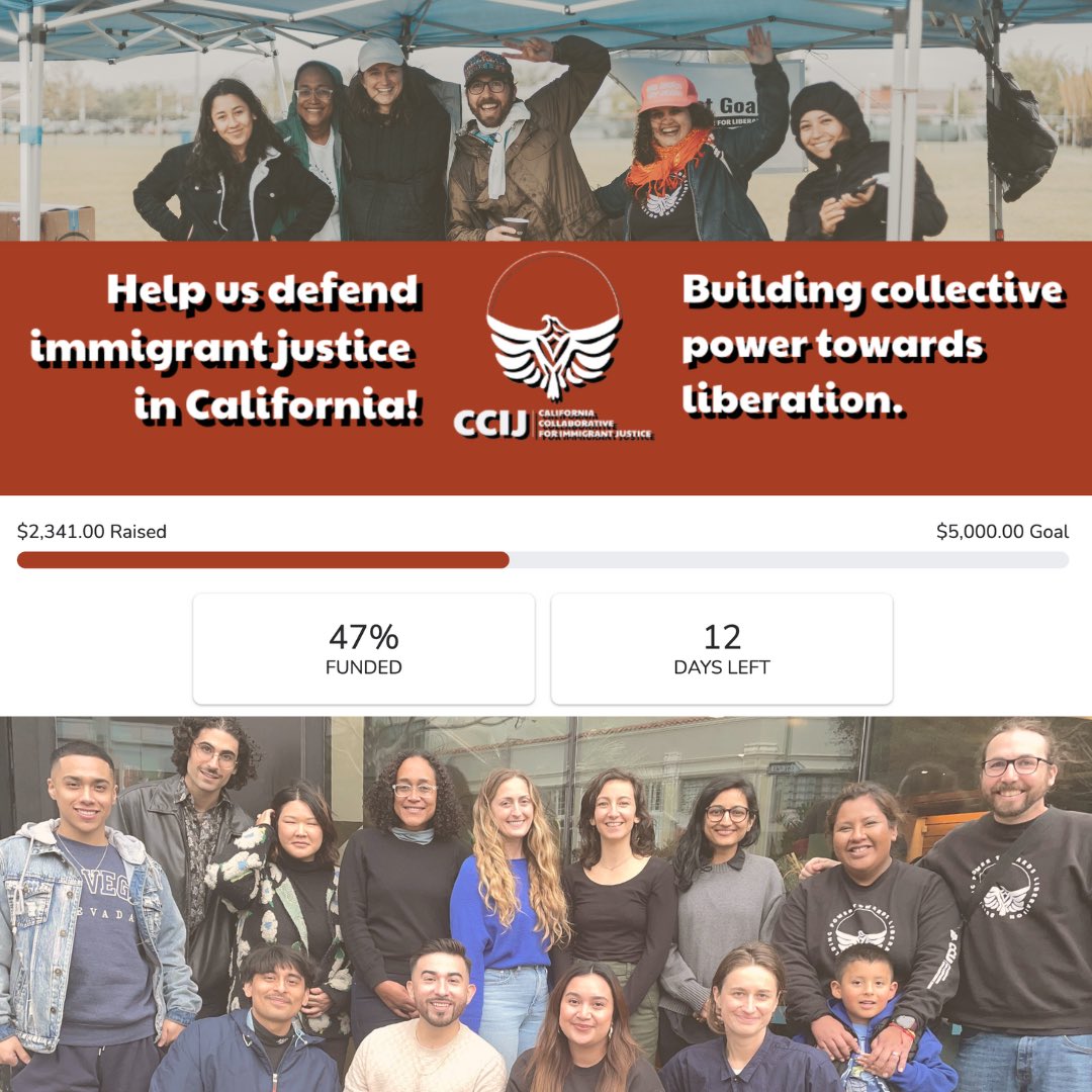 We’re halfway there! Help us meet our End-Of-Year fundraising goal to continue building power towards collective liberation and an end to immigrant detention in California.

ccijustice.org/donate