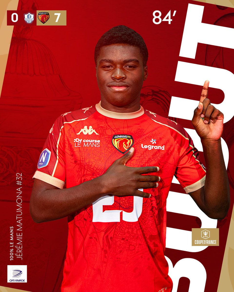 LEMANSFC's tweet photo. #FCMLMFC 0️⃣-7️⃣

⏱️ 84' | La frappe croisée et le poteau rentrant ! 0-7.

#CoupeDeFrance #AllezLEMANSFC 🔴🟡 https://t.co/5KMrxuaCqD