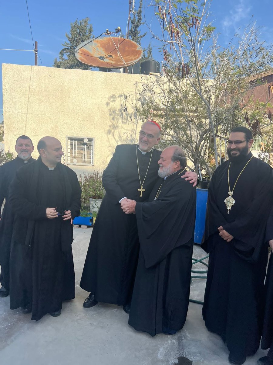 KhalilJeries's tweet photo. Cardinal Pierbattista Pizzaballa visited Saint Porphyrius Orthodox Church in Gaza in a beautiful act of ecumenical solidarity. https://t.co/HCT40u0Bnw