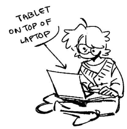 sketches trying to get comfortable w a desk tablet again