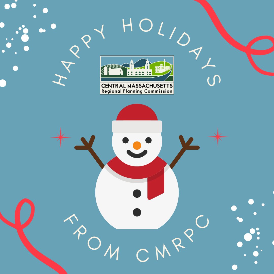 From all of us at CMRPC, we wish you a restful holiday season!

In observance of Christmas Day, CMRPC will be closed on Wednesday, December 25, 2024.

In observance of New Year's Day, CMRPC will be closed on Wednesday, January 1, 2025.