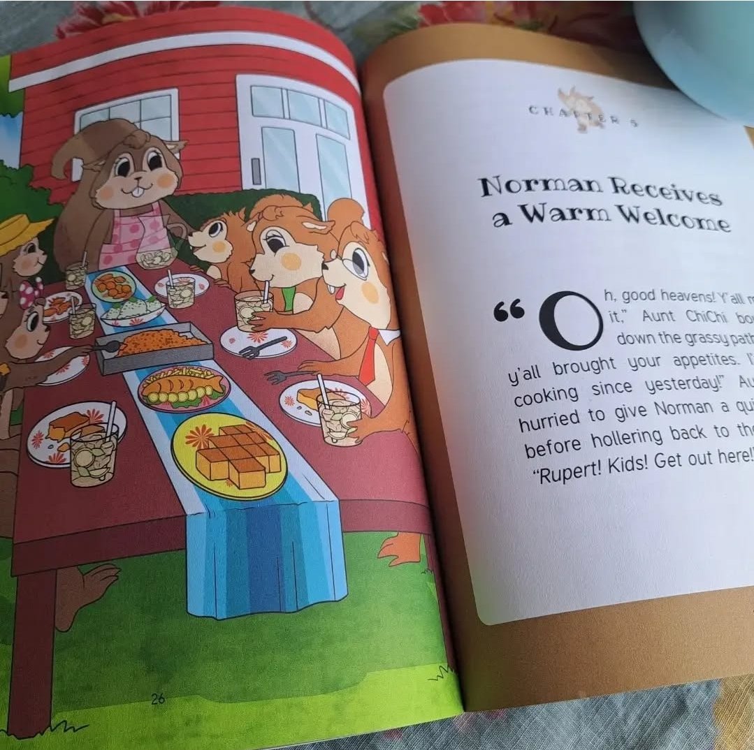 mandazimm82's tweet photo. Glimpse into Norman the Squirrel: Adventures in Wonderment Book 2
#kidlitart #childrensbooks #trysomethingnew #familyvacation #NewOrleans #earlychapterbooks #lightningbugs #southernhospitality #beignet #cheesygrits #sweetheart #riverboat https://t.co/rtZq8AYpAL