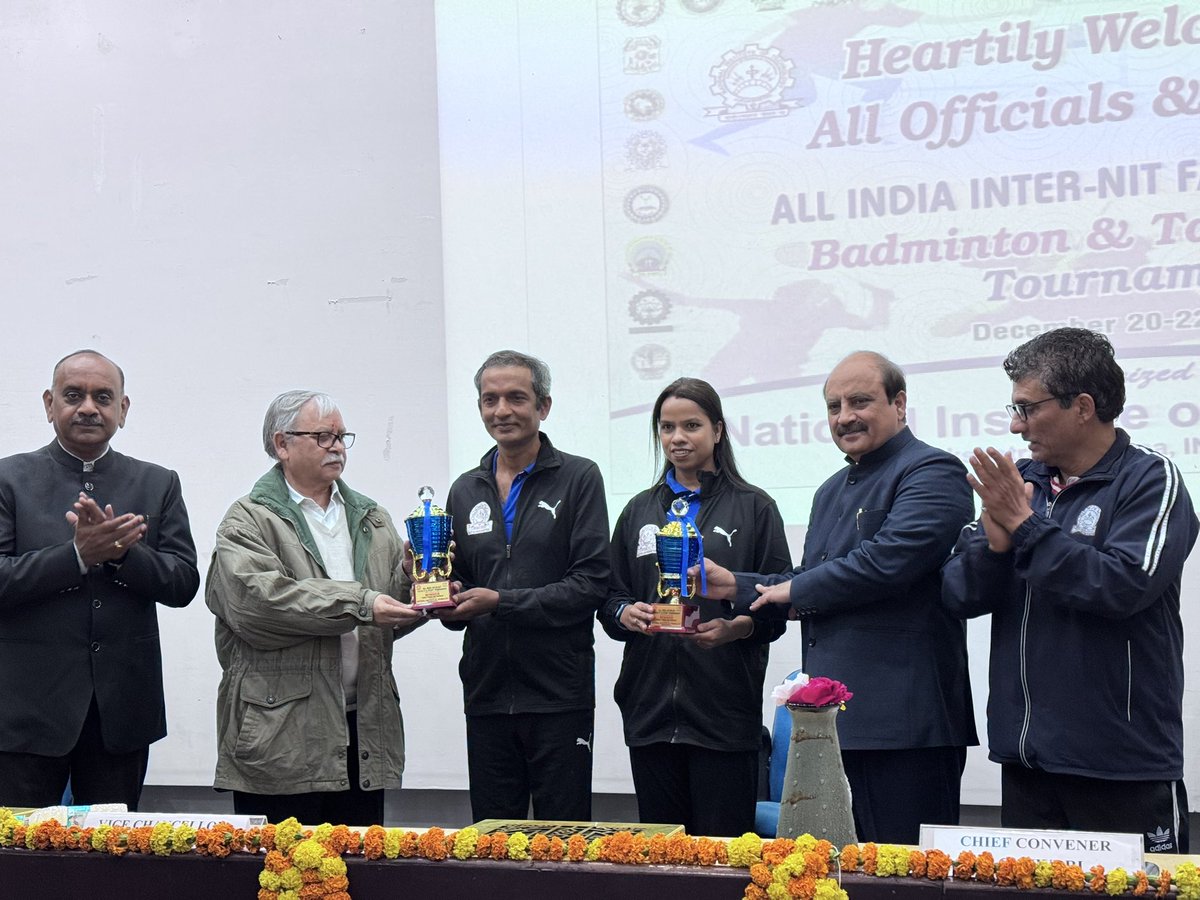 minashweta's tweet photo. @NITKURUKSHETRA Overall Champions in “ ALL INDIA INTER-NIT BADMINTON &amp; TABLE TENNIS 2024” among 18 participating NITs https://t.co/932rnMzW9n