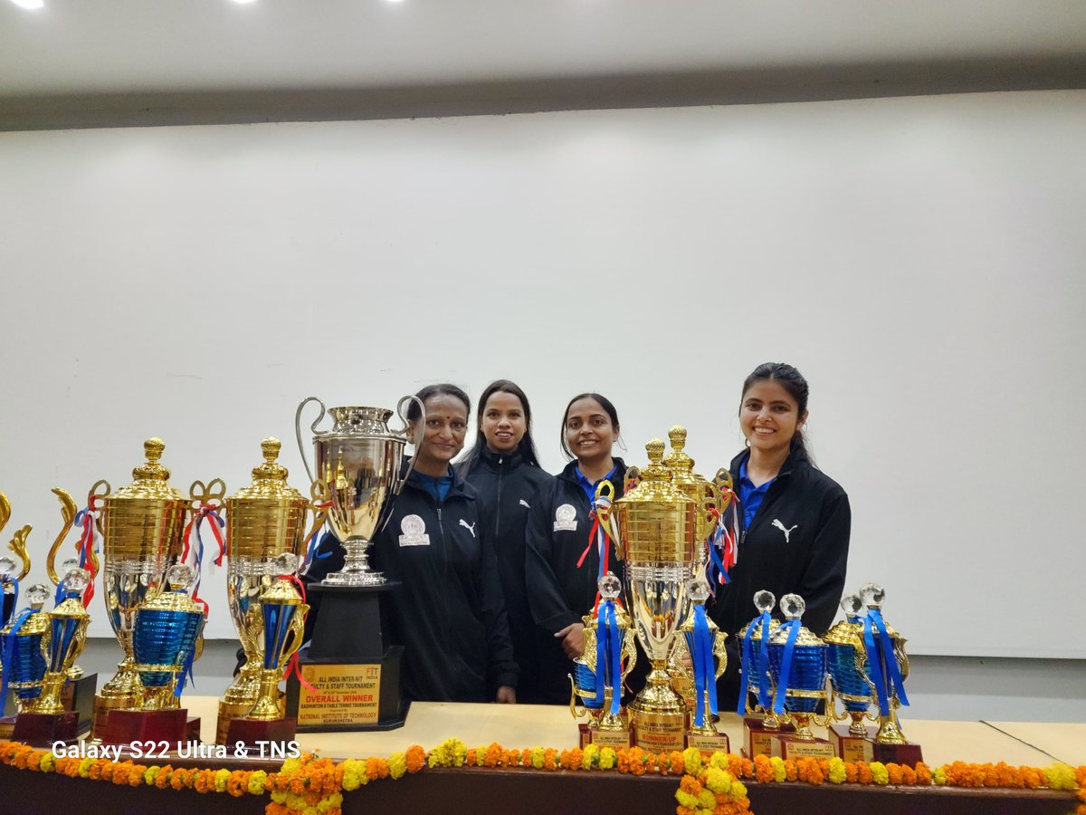 minashweta's tweet photo. @NITKURUKSHETRA Overall Champions in “ ALL INDIA INTER-NIT BADMINTON &amp; TABLE TENNIS 2024” among 18 participating NITs https://t.co/932rnMzW9n