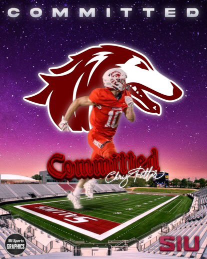 Chris Potter (@chris5potter) on Twitter photo A.G.T.G I’m will be accepting the preferred walk-on and committing to play football at Southern Illinois University. Thank you to all the people who have helped me achieve this goal. Go Dawgs!!!!🏈🐺🐾 <a href="/KirkwoodFB/">Kirkwood Football</a> <a href="/jmac___19/">Jeremy Maclin</a> <a href="/elitefootball/">EliteFootballAcademy</a> <a href="/k6aines/">Ke’Vaughn Gaines</a> <a href="/JPRockMO/">JP Rock</a> <a href="/GSV_STL/">Gateway Sports Venue</a> A.G.T.G I’m will be accepting the preferred walk-on and committing to play football at Southern Illinois University. Thank you to all the people who have helped me achieve this goal. Go Dawgs!!!!🏈🐺🐾 <a href="/KirkwoodFB/">Kirkwood Football</a> <a href="/jmac___19/">Jeremy Maclin</a> <a href="/elitefootball/">EliteFootballAcademy</a> <a href="/k6aines/">Ke’Vaughn Gaines</a> <a href="/JPRockMO/">JP Rock</a> <a href="/GSV_STL/">Gateway Sports Venue</a>