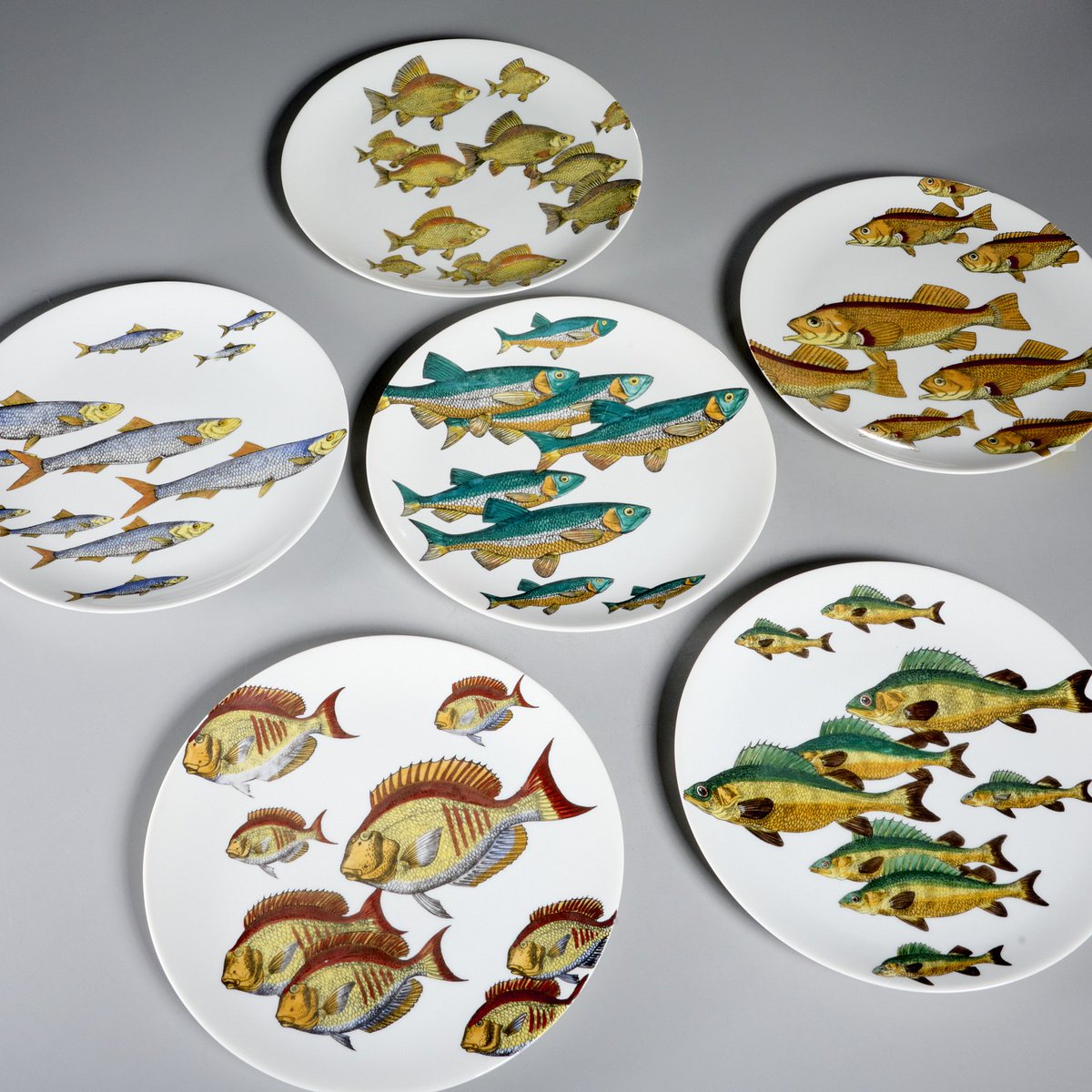 PVandekar's tweet photo. Something fishy going on! One of two sets of Piero Fornasetti Pesci design plates just in.
#vandekarantiques https://t.co/TWlHEbv6Qq