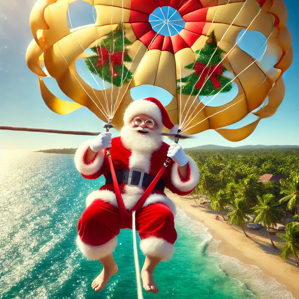 Happy Holidays from Gators Parasail!
We’ll miss seeing our holiday visitors this year as we wait for our post hurricane(s) permits at our Johns Pass location. 
Maybe Santa will bring them 😃. 
We’re hoping to know more soon and we’ll let you know as soon as we know.