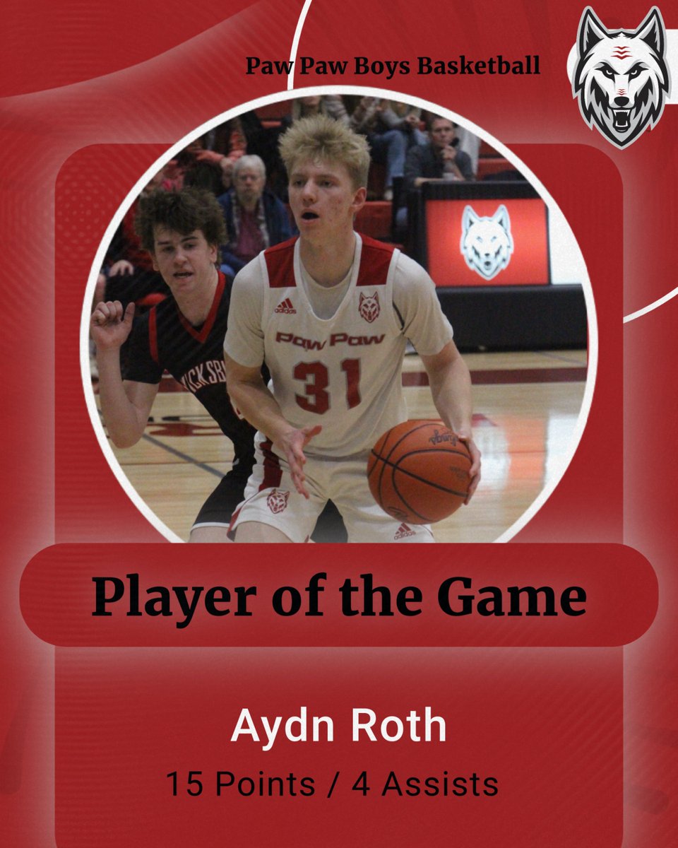 PawPawBoysBasketball (@basketballpaw) on Twitter photo Aydn Roth was named MVP of the <a href="/michiana_hoops/">michianahoops</a> Showcase on Saturday. <a href="/AydnRoth/">Aydn Roth</a> is the 5th different "Player of the Game" nominee we have selected to our 6-1 Red Wolves Team. This Sharpshooter combined for 15pts and 4 Assists in our victory over Culver Academy.
<a href="/NolanU_17/">Nolan Unthank</a> Aydn Roth was named MVP of the <a href="/michiana_hoops/">michianahoops</a> Showcase on Saturday. <a href="/AydnRoth/">Aydn Roth</a> is the 5th different "Player of the Game" nominee we have selected to our 6-1 Red Wolves Team. This Sharpshooter combined for 15pts and 4 Assists in our victory over Culver Academy.
<a href="/NolanU_17/">Nolan Unthank</a>