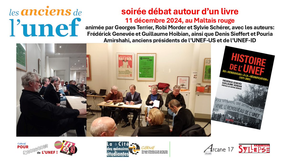 Germe (@germeinform) on Twitter photo La soirée débat du 11 décembre, beaucoup de pistes à suivre...
youtube.com/watch?v=6ko0nw…
<a href="/LaContempo_BAM/">La Contemporaine</a> <a href="/RevesJeunes/">Reves Jeunes</a>
<a href="/InstitutFSU/">IRFSU</a> <a href="/ITS_PSU/">Institut Tribune Socialiste</a> <a href="/aaunef/">AA UNEF</a> <a href="/La_FAGE/">FAGE</a>
<a href="/UNEF/">UNEF</a> <a href="/unionetudiante/">UEQ</a> <a href="/SolidairesEtu/">Solidaires étudiant-e-s</a>
<a href="/EditionSyllepse/">Editions Syllepse</a> <a href="/17Arcane/">Arcane 17</a> <a href="/PouriaAmirshahi/">Pouria Amirshahi</a> <a href="/denis_sieffert/">Denis Sieffert</a> La soirée débat du 11 décembre, beaucoup de pistes à suivre...
youtube.com/watch?v=6ko0nw…
<a href="/LaContempo_BAM/">La Contemporaine</a> <a href="/RevesJeunes/">Reves Jeunes</a>
<a href="/InstitutFSU/">IRFSU</a> <a href="/ITS_PSU/">Institut Tribune Socialiste</a> <a href="/aaunef/">AA UNEF</a> <a href="/La_FAGE/">FAGE</a>
<a href="/UNEF/">UNEF</a> <a href="/unionetudiante/">UEQ</a> <a href="/SolidairesEtu/">Solidaires étudiant-e-s</a>
<a href="/EditionSyllepse/">Editions Syllepse</a> <a href="/17Arcane/">Arcane 17</a> <a href="/PouriaAmirshahi/">Pouria Amirshahi</a> <a href="/denis_sieffert/">Denis Sieffert</a>