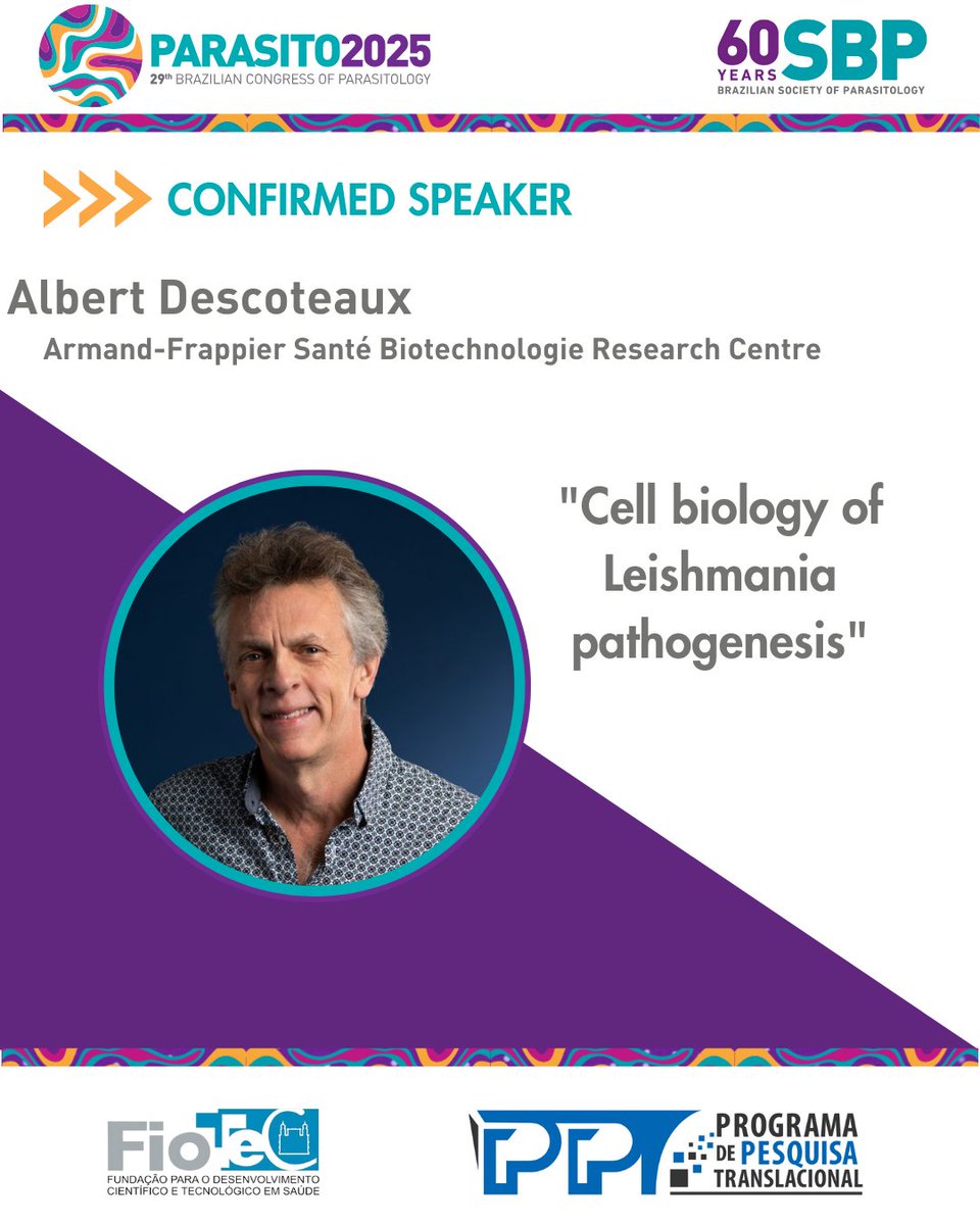 parasito2025 (@parasito2025) on Twitter photo Professor Albert Descoteaux is one of our confirmed speakers. You won't miss it. Registration is already open on the website: parasito2025.com
<a href="/Sbpoficial/">Sociedade Brasileira de Parasitologia (SBP)</a> <a href="/fiocruz/">Fiocruz</a>
Communication: <a href="/sua_ciencia/">Instituto Sua Ciência</a> Professor Albert Descoteaux is one of our confirmed speakers. You won't miss it. Registration is already open on the website: parasito2025.com
<a href="/Sbpoficial/">Sociedade Brasileira de Parasitologia (SBP)</a> <a href="/fiocruz/">Fiocruz</a>
Communication: <a href="/sua_ciencia/">Instituto Sua Ciência</a>
