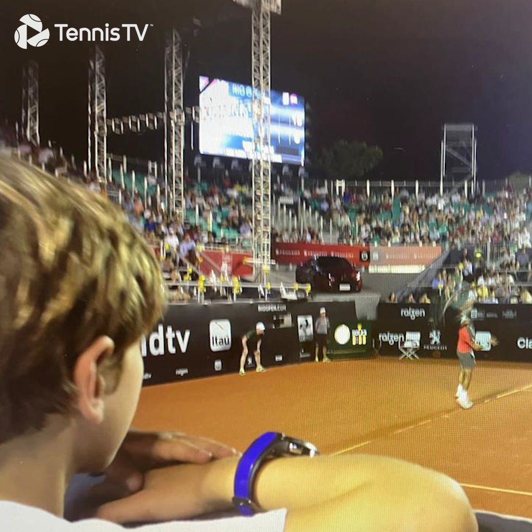TennisTV's tweet photo. 2014: 7-year-old Joao Fonseca watches 27-year-old Rafael Nadal compete at the Rio Open  

2024: 38-year-old Rafael Nadal watches 18-year-old Fonseca win the #NextGenATPFinals title

Time flies ✨ https://t.co/70o35CPLKW