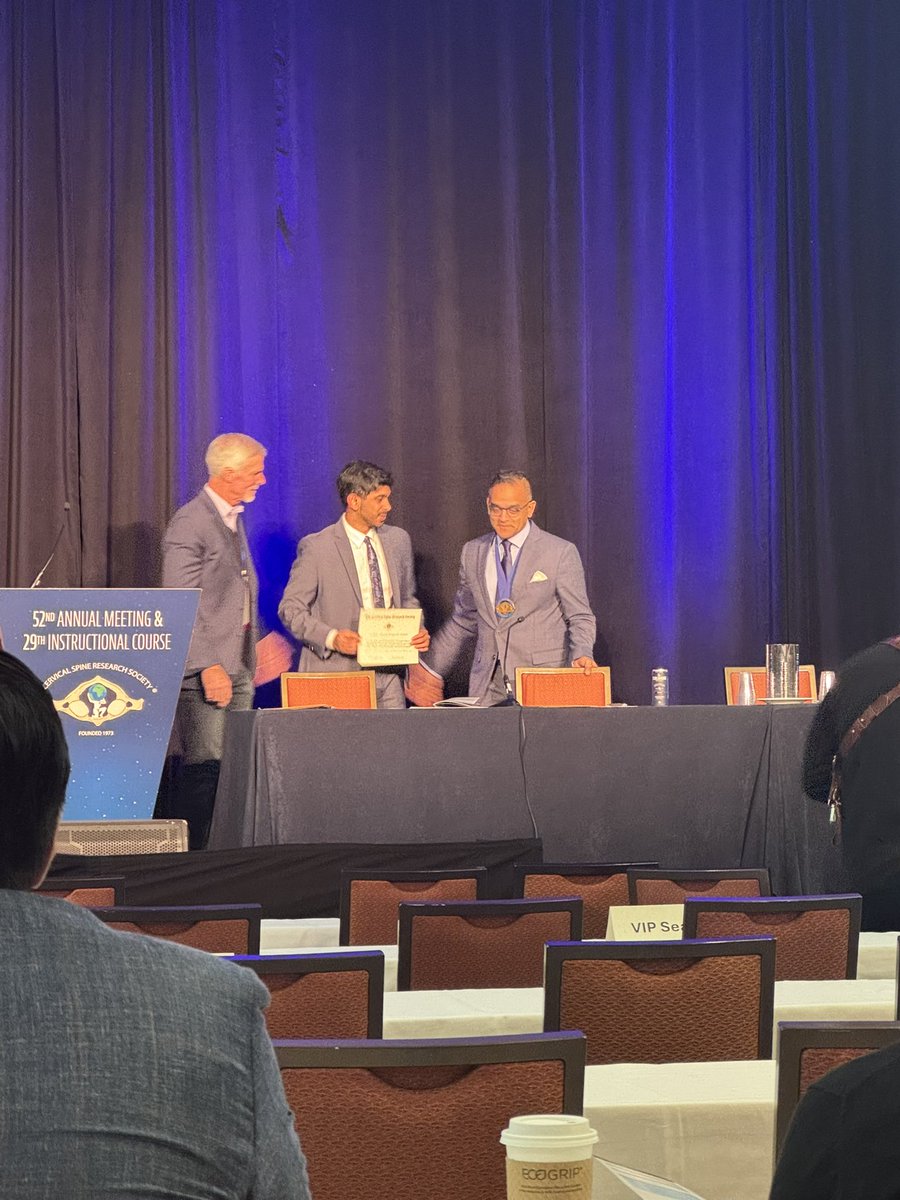 Mohamed Macki, MD MPH (@mohamedmackimd) on Twitter photo Watching <a href="/VardhaanAmbati/">Vardhaan Ambati</a> win the 1st Place Clinical Research Award for the effect between ASA grade and surgery for cervical spondylotic myelopathy is one of the greatest honors in working with talented medical students 🥇 Congratulations for the strong showing <a href="/CSRS_org/">Cervical Spine Research Society</a> Watching <a href="/VardhaanAmbati/">Vardhaan Ambati</a> win the 1st Place Clinical Research Award for the effect between ASA grade and surgery for cervical spondylotic myelopathy is one of the greatest honors in working with talented medical students 🥇 Congratulations for the strong showing <a href="/CSRS_org/">Cervical Spine Research Society</a>