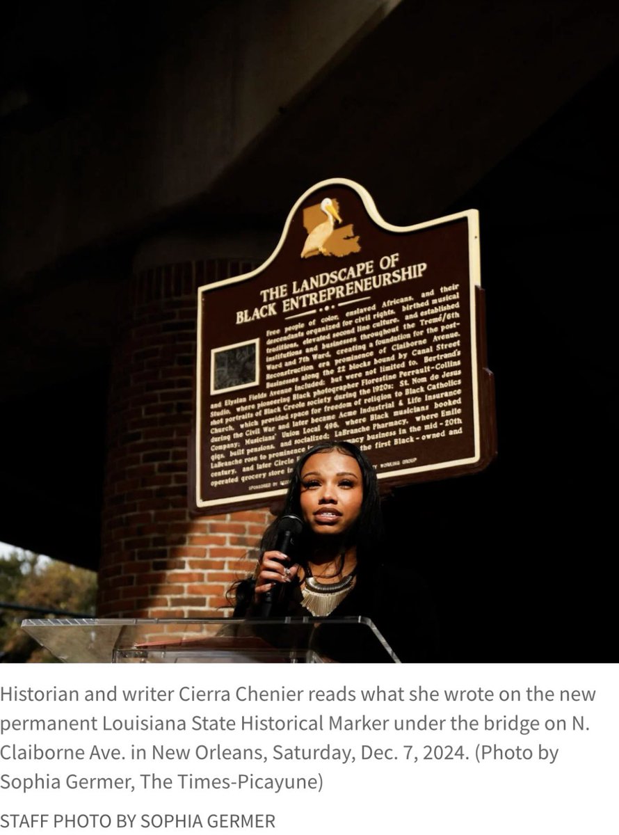 cierralexis's tweet image. on st. bernard &amp;amp; claiborne ave, we memorialized the Black commercial &amp;amp; cultural, oak-tree lined corridor that existed before the I-10 expressway was intentionally built through it. i'm so honored to have written this historical marker on behalf of plessy &amp;amp; ferguson initiative.