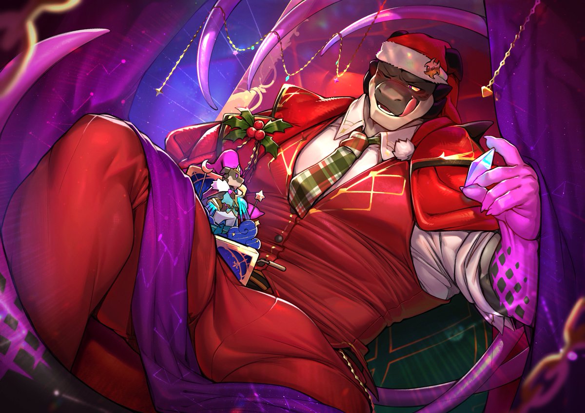 「東京放課後サモナーズ」にて、
 現在開催中のイベント「聖夜に変身！？マジカルスノーランド」に登場する星降る聖夜の王子様「ハスター」のデザインとイラストを担当させて頂きました✨
どうぞよろしくお願い致します（大遅刻）。
#放サモ