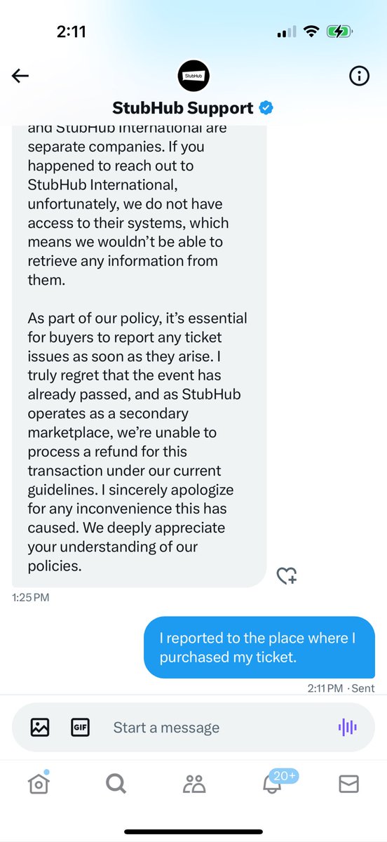 Tazae317's tweet photo. @StubHub  this is crazy. I call the number and the chat support from the place I purchase the ticket to be told I contacted the wrong person. Please refund my money. Someone point me out to Eric H.  baker !  This is a known issue! https://t.co/cCgEV8IIrA