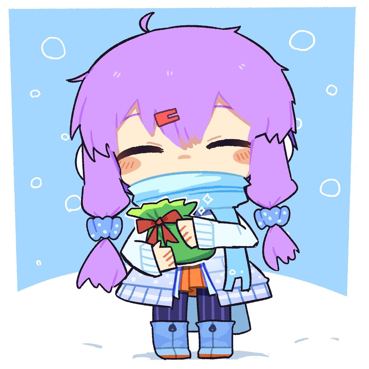 結月ゆかり 「おめでとう」|このほしのイラスト