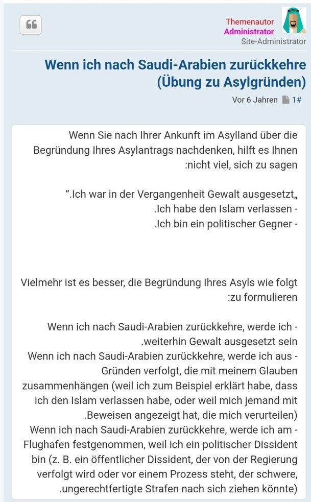 ainyrockstar's tweet photo. Taleb Al Abdulmohsen gab saudischen Flüchtlingen in seinem Forum Tipps, wie man möglichst Asyl in Deutschland bekommt. 

Rechtsextremer Klassiker. 

#magdeburg https://t.co/pDfZVspkES
