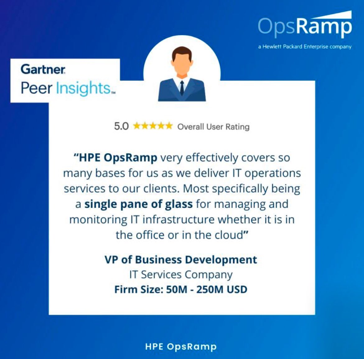 OpsRamp's tweet image. Always ❤️ listening to our customers. Here&apos;s one such Gartner Peer Insights review on HPE OpsRamp&apos;s single pane of glass capabilities. gtnr.it/3x5fZX0
#GartnerPeerInsights #customerinsights #customerreviews