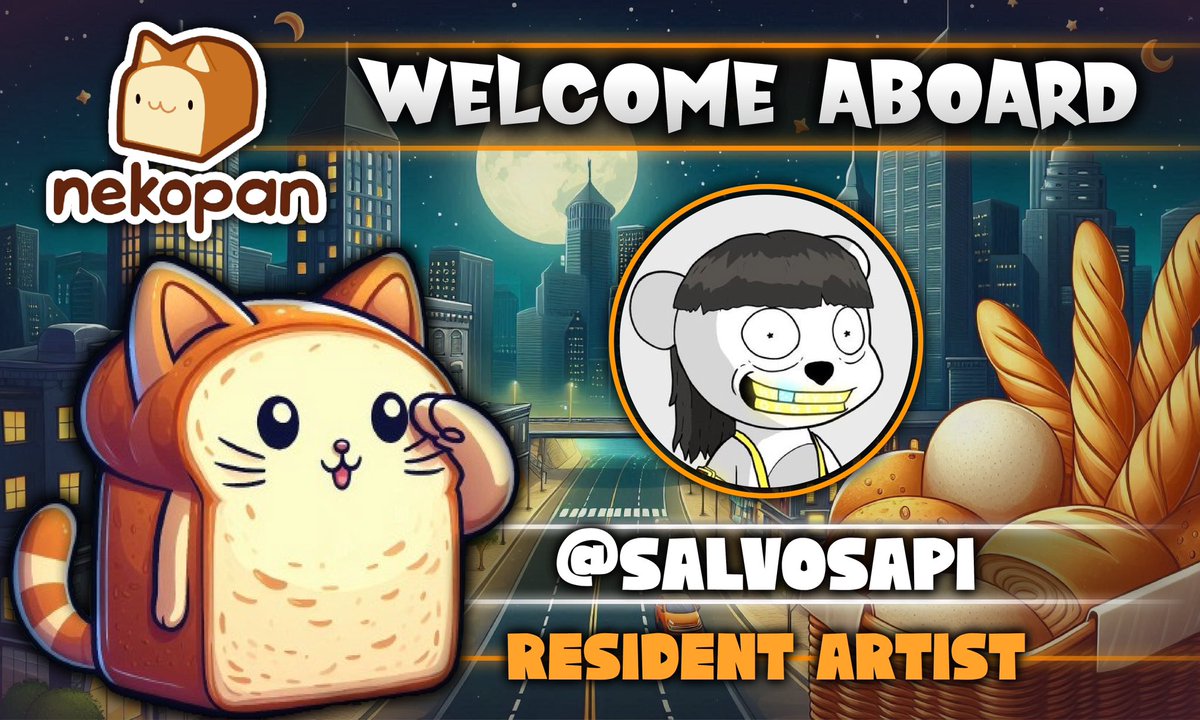 We are happy to announce another NEKOPAN Team expansion 

Let’s welcome <a href="/salvosapi/">Salvo ⚡🌱🐻</a> as our new #NEKOPAN resident artist 

He will be the Lead artist behind our new  NFT 🐱🍞PFP collection launching on <a href="/solana/">Solana</a> 👀

The Collection will be ready tentatively in Q1 2025