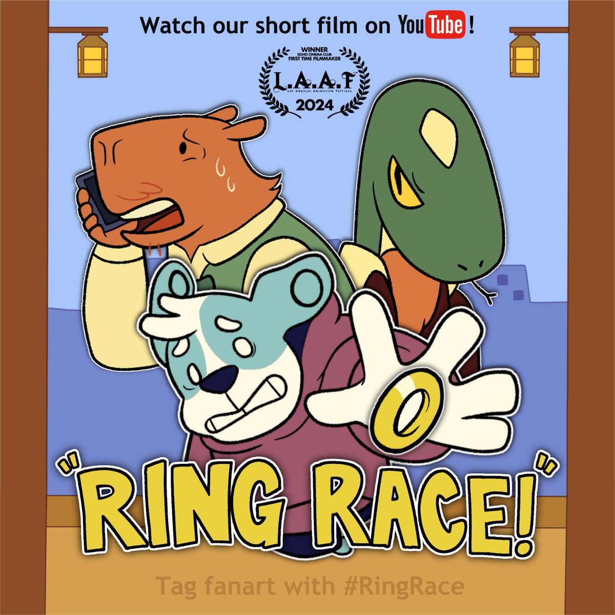 matthew_niverse's tweet photo. Posters I made for @doginacafe's "Ring Race!"
The animated short film I got to voice act for (as Curtis the snake) and work on is finally out on YouTube!
I hung up a bunch of these around campus.
I'm glad the film has been so well received ๐
#RingRace https://t.co/LPdV0AB9VB