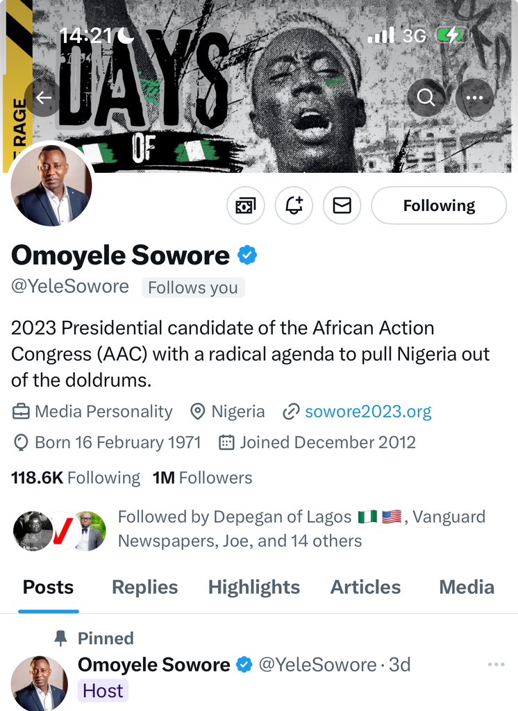 AlaagaPablo's tweet image. My oga don de follow me @YeleSowore